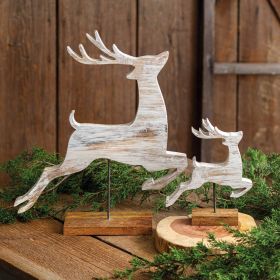 Wooden Reindeer Set - Set of 2 Holiday Decorations