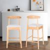 Mid-Century Modern Design Solid Wood 24" Counter Stools