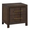Modern Style 2-Drawer Nightstand Made with Wood in Walnut