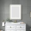 24 x 32 Inch LED Bathroom Mirror with Front and Backlight, Wall Mounted Vanity Mirror with Aluminum Frame, Anti-Fog, Memory, 3 Colors