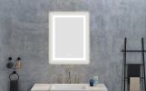 24 x 28 Inch LED Bathroom Mirror with Front and Backlight, Wall Mounted Vanity Mirror with Aluminum Frame, Anti-Fog, Memory, 3 Colors