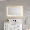 48 x 30 Inch LED Bathroom Mirror with Front and Backlight, Wall Mounted Vanity Mirror with Aluminum Frame, Anti-Fog, Memory, 3 Colors