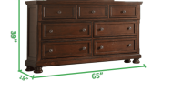 Baltimore Transitional Style 7-Drawers Dresser with Metal Drawer Knobs Made with Wood in Dark Walnut