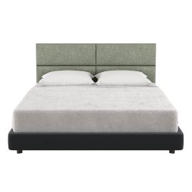 Jaxx Panelist Modern Padded Headboard – Set of 4 Wall Mounted Panels (Each 11.25" x 30") - Queen, Cypress Green Microvelvet