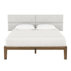 Jaxx Panelist Modern Padded Headboard – Set of 4 Wall Mounted Panels (Each 11.25" x 38") - King, Limestone Grey Microvelvet