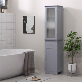 Bathroom Storage Cabinet-Grey (Swiship-Ship)(Prohibited by WalMart)