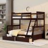 Twin-Over-Full Bunk Bed with Ladders and Two Storage Drawers(Espresso)(old sku:LT000165AAP)