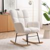Rocking Chair Teddy Upholstered Glider Rocker Rocking Accent Chair Padded Seat with High Backrest Armchair Comfy Side Chair for Living Room Bedroom Of