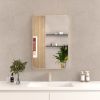 24x36 In. Aluminum Framed Rounded Rectangle Bathroom Wall Mirror, Brushed Nickel Bathroom Vanity Mirror Farmhouse, Anti-Rust, Tempered Glass mirrors