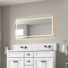 55 x 28 Inch LED Bathroom Mirror with Front and Backlight, Wall Mounted Vanity Mirror with Aluminum Frame, Anti-Fog, Memory, 3 Colors