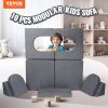 VEVOR Kids Couch, 10Pcs Modular Kids Play Couch, Toddler Couch Sofa Bed, Kids Chair Seat Playroom Furniture