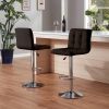 Bar Stools 1 Set of 2, Counter Height Bar Stools, Square Cushion Bar Stools with Back, Footstool, Cafe, Brown, 2 pieces