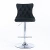 A&A Furniture,Swivel Velvet Barstools Adjusatble Seat Height from 25-33 Inch