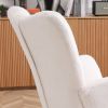 Rocking Chair Teddy Upholstered Glider Rocker Rocking Accent Chair Padded Seat with High Backrest Armchair Comfy Side Chair for Living Room Bedroom Of