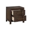 Modern Style 2-Drawer Nightstand Made with Wood in Walnut