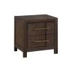 Modern Style 2-Drawer Nightstand Made with Wood in Walnut
