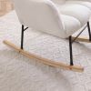Rocking Chair Teddy Upholstered Glider Rocker Rocking Accent Chair Padded Seat with High Backrest Armchair Comfy Side Chair for Living Room Bedroom Of