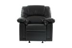 Motion Recliner Chair 1pc Glider Couch Living Room Furniture Black Bonded Leather