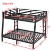 Metal Full XL over Queen Bunk Bed for Teens and Adults,Space-Saving/Noise Reduced/No Box Spring Needed,Black