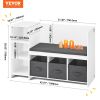 VEVOR Kids Reading Nook Bench, Toddler Bookshelf and Bookcase with Detachable Seat Cushion, 6-Cubby Storage Organizer Bench with 3 Drawers
