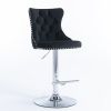 A&A Furniture,Swivel Velvet Barstools Adjusatble Seat Height from 25-33 Inch