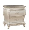 Pearl White 2-Drawer Nightstand with Queen Anne Legs