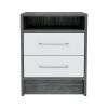 Philadelphia Nightstand, Two Drawers, Concealed Shelf