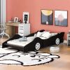 Twin Size Race Car-Shaped Platform Bed with Wheels