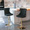 Furniture,Golden Swivel Velvet Barstools Adjusatble Seat Height from 25-33 Inch