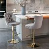Furniture,Golden Swivel Velvet Barstools Adjusatble Seat Height from 25-33 Inch