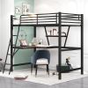 Twin Size Loft Metal&MDF Bed with Desk and Shelf