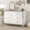 Elegant High Gloss Dresser with Metal Handle,Mirrored Storage Cabinet with 6 Drawers for Bedroom,Living Room