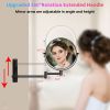 8-inch Wall Mounted Makeup Vanity Mirror, Height Adjustable, 1X / 10X Magnification Mirror, 360° Swivel with Extension Arm