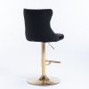 Furniture,Golden Swivel Velvet Barstools Adjusatble Seat Height from 25-33 Inch