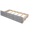 Twin-Over-Full Bunk Bed with Twin size Trundle ;  Separable Bunk Bed with Drawers for Bedroom