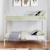Metal Bunk Bed Twin Over Twin, Low Profile Bunk Bed Frame withBuilt-in Ladder, High Guardrail and Metal Slats