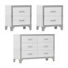 3-Pieces Sets,Dresser and Two Nightstands with Metal Handles and Mirror Decoration, Elegant