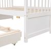 Twin-Over-Full Bunk Bed with Twin size Trundle ;  Separable Bunk Bed with Drawers for Bedroom