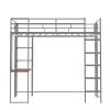 Twin Metal Loft Bed with 2 Shelves and one Desk
